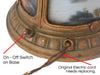 Antique Handel Era Reverse Painted Glass Lamp Needs Rewiring Art Nouveau Arts and Crafts Decor