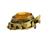 Tropical Angel Fish Brooch Topaz Glass Cabochon Stone Gold Tone Setting, Great Vintage Coastal Jewelry
