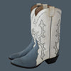 1970s Larry Mahan Cowboy Boots 12EE Vintage Western Wear Fab Blue Jean Blue and White - Premier Estate Gallery 1