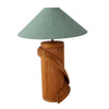 Large Bamboo Rattam Ribbon Table Lamp Vintage Coastal Natural MCM Boho Decors