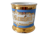 Victorian Era Gold Lusterware Shaving Mug Personalized W.G. Bamford
