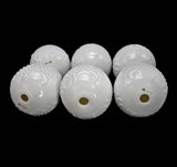 Vintage Linder Kueps Bavaria Porcelain Eggs Finials X6, French Country White Lattice Scroll Embossed Large Porcelain Eggs