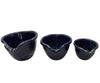 Vintage Bennington Potters Blue Agate Stoneware Pouring Mixing Bowls Set of 3, Bennington Pottery Blue Stoneware Spatter Bowls X3, Farmhouse Kitchen - Premier Estate Gallery 2