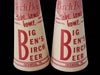 1950s Big Ben's Birch Beer Catawissa Bottling Conical Waxed Containers X2, Vintage Soda Advertising