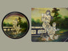 Chinese Black Lacquer Hand Painted Oriental Ladies Garden Wall Plaques MOP Inlay - Premier Estate Gallery 3