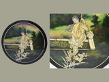 Chinese Black Lacquer Hand Painted Oriental Ladies Garden Wall Plaques MOP Inlay - Premier Estate Gallery 5