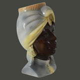 Vintage Blackamoor Princess Royal Copley Head Vase Wall Pocket c1950s African Queen - Premier Estate Gallery 1a