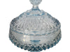 Indiana Glass Ice Blue Diamond Point Covered Compote Stunning Vintage Glass