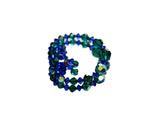 Vintage AB Crystal Blue Green Jewelry Set Parure