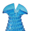 1960s MCM Azure Blue Art Glass Hobnail Vase by Toscany Zena Early American Line Italy