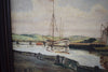 Nearly Antique Johan Rohde Port of Randers Painting Replica Denmark Artwork Coastal Nautical Decor