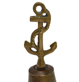Vintage Fouled Anchor Brass Bell, Nautical Coastal Brass Bell, Nautical Gold Decor, Coastal Gold Decor