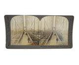 Antique Brooklyn Bridge Stereoview Stereographic Card By Keystone View Company No 13506 Looking Across Brooklyn Bridge to NYC - Premier Estate Gallery