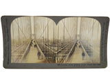 Antique Brooklyn Bridge Stereoview Stereographic Card By Keystone View Company No 13506 Looking Across Brooklyn Bridge to NYC - Premier Estate Gallery 1