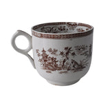 1860s Ironstone English Breakfast Cup Brown Chinoiserie Transferware,  Oversized Antique Brown Transferware Cup English Pottery - Premier Estate Gallery 1