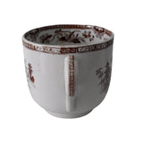 1860s Ironstone English Breakfast Cup Brown Chinoiserie Transferware,  Oversized Antique Brown Transferware Cup English Pottery