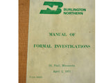 Vintage Burlington Northern Railroad St. Paul, MN Manual of Formal Investigations - Premier Estate Gallery 1