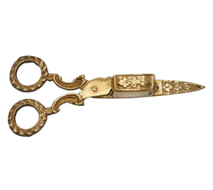 Ornate Victorian Style Brass Candle Snuffer Scissors, Vintage Gold Ornamental Decor c1950s - Premier Estate Gallery