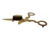 Ornate Victorian Style Brass Candle Snuffer Scissors, Vintage Gold Ornamental Decor c1950s