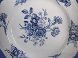 1930s Woods & Sons Caronia Blue and White Plate, English Pottery, French Country Decor