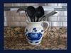 Vintage Blue Decorated Apples Stoneware Batter Pitcher Casey Pottery Farmhouse Decor - Premier Estate Gallery 2
