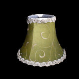 Vintage Clip On Silk Lamp Shades Chartreuse Green Set of 4 Embroidered - Premier Estate Gallery 3