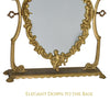 Gold Tilt Vanity Mirror Ornate Brass Work Cherubs Seashells Large, Gold Decor Extraordinaire - Premier Estate Gallery 3