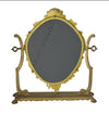 Estate Victorian Style Gold Tilt Vanity Mirror Ornate Brass Work Cherubs Seashells Large, Gold Decor Extraordinaire