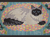Vintage Pastel Signed Wool Cat Accent Rug by Claire Murray, French Country Country Farmhouse Decor - Premier Estate Gallery 2