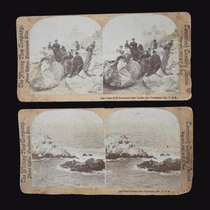 Antique Stereoscope Cards Cliff House Seal Rocks 1897 San Francisco Historical Collectible - Premier Estate Gallery