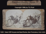 Antique Stereoscope Cards Cliff House Seal Rocks 1897 San Francisco Historical Collectible 1