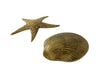Coastal Nautical Seashell Starfish Wall Plaques X4 Vintage Gold Decor