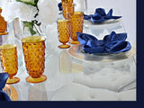 Indiana Colony Whitehall Harvest Gold Parfait Glasses Set of 6, Honey Amber Cubed Pattern Glass, Elegant Vintage Table Decor 4