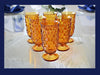 Indiana Colony Whitehall Harvest Gold Parfait Glasses Set of 6, Honey Amber Cubed Pattern Glass, Elegant Vintage Table Decor 3