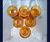 Indiana Colony Whitehall Harvest Gold Parfait Glasses Set of 6, Honey Amber Cubed Pattern Glass, Elegant Vintage Table Decor