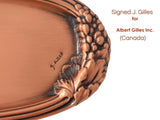 Art Nouveau Style Copper Oval Dresser Vanity Receiving Tray Albert Gilles  - Premier Estate Gallery 4