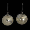 Vintage Czechoslovakia Mercury Glass Indented Reflector Ornaments Pair c1930