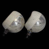 Vintage Czechoslovakia Mercury Glass Indented Reflector Ornaments Pair c1930