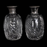 Antique Pair Large Cut Crystal Perfume Bottles or Use for Whiskey Decanters  - Premier Estate Gallery 1