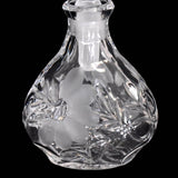 Vintage Pressed Glassed Perfume Bottle with Acid Etched Florals Great Vanity Decor