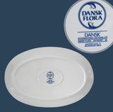 Dansk Flora Bayberry Oval Serving Platter 16" Large, Blue and White Oval Serving Platter, Blue and White Decor