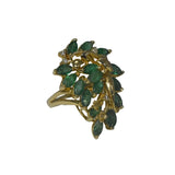 Estate 14k Gold Emerald Diamond Paisley Ring 1.82ctw - Premier Estate Gallery 2