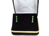 Estate 14k Emerald Diamond Earrings  Delicate Dangle Earrings 1.10 ctw - Premier Estate Gallery 1