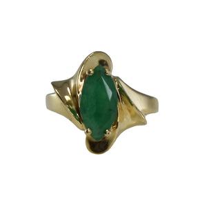 Estate 14k Gold Emerald Ring 1.02 carats, Vintage Emerald Engagement Ring 14k Gold - Premier Estate Gallery