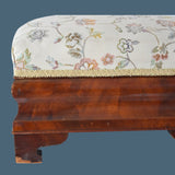 Antique Mahogany Empire Footstool Ottaman c1860 Reupholstered Floral Brocade Victorian Decor - Premier Estate Gallery 2