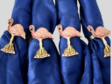 Estate Pink Flamingo Enamel on Brass Napkin Rings X4 c1970s Great Coastal Decor - Premier Estate Gallery 3