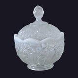 Rare Fenton French Opalescent Lily of the Valley Candy Box w Lid Victorian Style Decor - Premier Estate Gallery 1