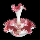 Fenton Art Glass Peach Crest Epergne 3 pc Pink and White - Premier Estate Gallery 1