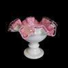 Fenton Art Glass Peach Crest Epergne 3 pc Pink and White COLLECTORS Find