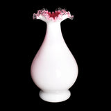 1940s Fenton Peach Crest 10" Flared Vase #894 RARE, Pink and White Decor, Pink French Country Style - Premier Estate Gallery 1